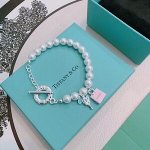 Tiffany & Co. Silver and White Pearl Bracelet